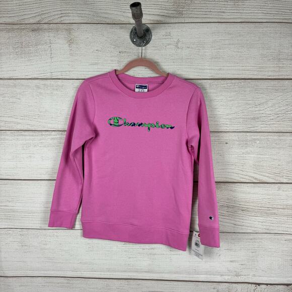 Champion Girl's Active Pink Logo Graphic Sweatshirt Size XL/16 - Picture 1 of 6